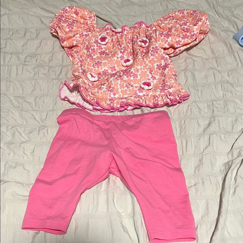Bonnie Baby Pink and Orange Floral Dress